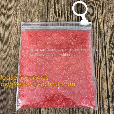 Reusable Metallic Matte Glossy Holographic Ziplock Bags, Reclosable Cosmetic Packing Bubble Pouch Slider Zipper photo-3