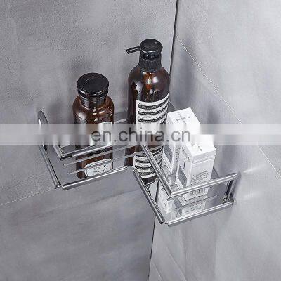 High quality stainless steel caddy hanging  bathroom wall corner racks and shelves shower organizer storage