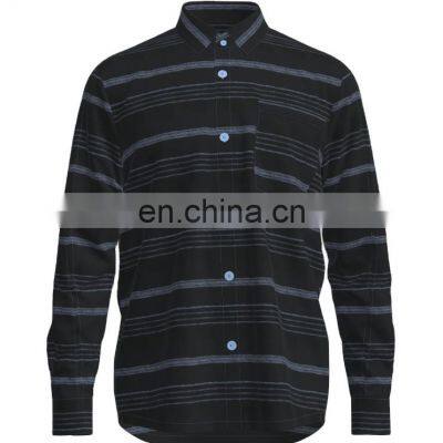 Best Sale 100% cotton Yarn Dyed Flannel Navy Stripe Design