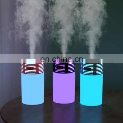 H2o Spray Mist Maker Double Wet Fogger Aroma Diffuser Essential Oil Car Air Humidifier Mini Ultrasonic 300ML LED Light Usb OEM