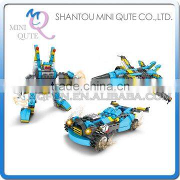 Mini Qute DIY boy 3 in 1 change robot super hero cars action figure plastic building block brick models educational toy NO.25619