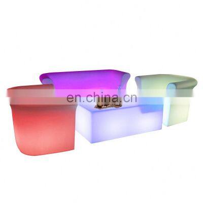 Colors Changing Modern Nightclub Pub Bar Glow Sofa Chair Illuminated Plastic Lounge Hotel Sofa photo-2