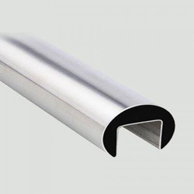 Stainless steel single-groove and double-groove pipe special-shaped pipe for glass processing custom handrail railingPool