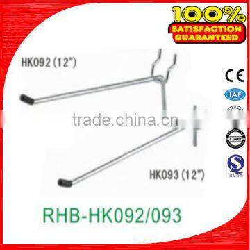 security metal display hanging hook for pegboard
