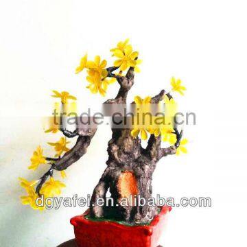 Lighted LED plastic winter jasmine bonsai tree for home decoration