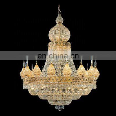 Islamic mosque chandelier arabic lighting for masjid project golden color lamp crystal chandelier