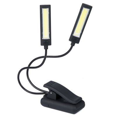 3 Brightness Double Arm Rechargeable AAA Battery charing gooseneck table lamp Easy Clip-on Reading Perfect for Bookworms & Kids