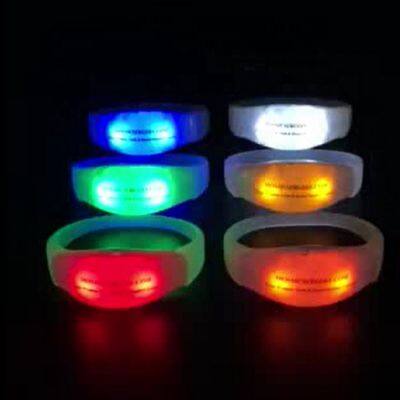 Event Decoration Light up Crowd RGB LED Sound Activated Bracelets Custom LED Wristband