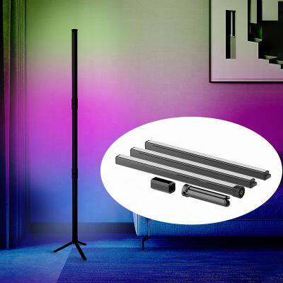 LED Corner RGB Floor Lamp Nordic Decoration Home for Living Room Night Lights Remote Control Dimming Standing Connect Lamps