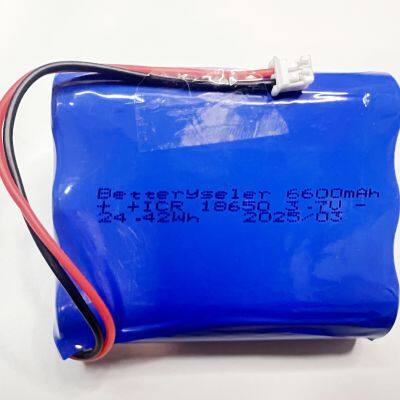 18650 3.7v 6.6Ah 1S3P Li Ion Rechargeable Battery Pack With JST-PH2.0 Plug(24.42Wh/6.6A),for Simplehuman Sensor Makeup Mirror ST3026 BT1080 photo-2