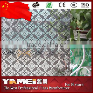 2016 hot sale acid etched decorative art glass