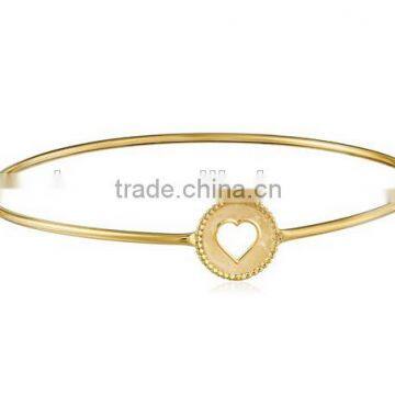 Wholesale Stainless Steel Gold Bangle For Women, 14k Yellow Gold Open Heart Bangle Bracelet