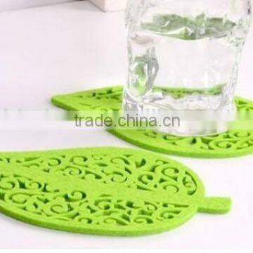 beautiful silicone cup pad / leaves shape cup mat / environmentally friendly table protector