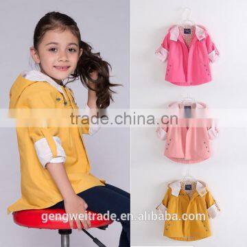 Exquisite embroidery girls over coat autumn kids coat cotton children coats