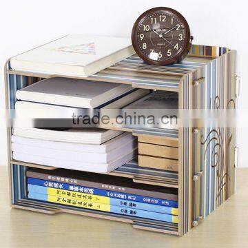 DIY desktop storage box wooden office storage books box