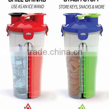 2015 Consumer Twin pack Protein shaker cup umoro plastic shaker bottle drink bottle with twin neck BPA free for sports