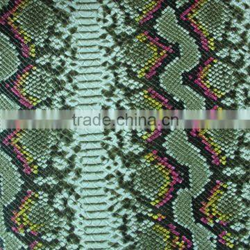 Printing Embossed Snake Skin Washed Pattern and PU Material Decorative Artificial Leather for Handbags photo-2