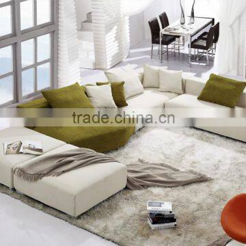 Modern White Color U Shape Sofa Set Living Room Fabric 5 Seater Sofa Set U-shaped Sofa