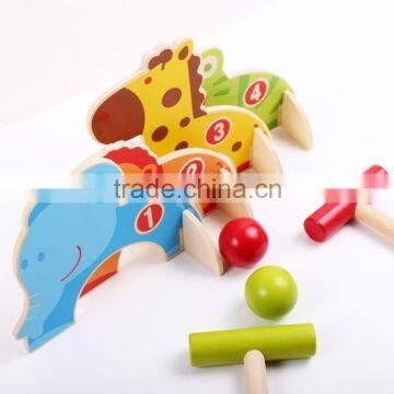 100% Brand New Children's Wooden Intelligence Animal Croquet Toys photo-3