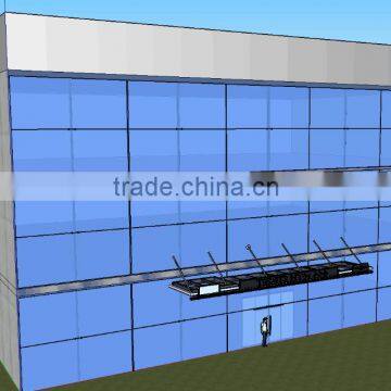 High rise prefabricated glass wall steel structure building with certificate