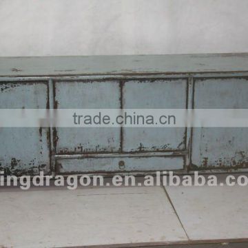 chinese antique furniture pine wood Shanxi one drawer four door blue cabinet