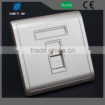 wall faceplates rj45 wall socket, one port gold color wall faceplates