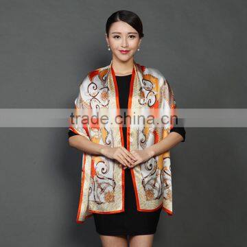 Magnificent Turkish European Style Digital Printed Hangzhou Silk Satin Scarf ,long Silk Shawl Lady China Manufacturer Wholesale Supplier's Choice photo-4