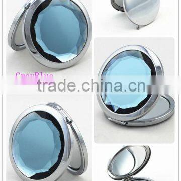 Fahion grayblue crystal pocket mirror cosmetic mirror compact mirror