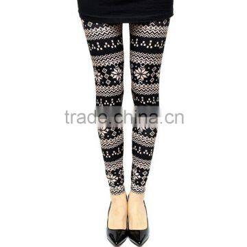 White Black Deer Print Tribal Leggings Wholesale Women Custom Leggings photo-5