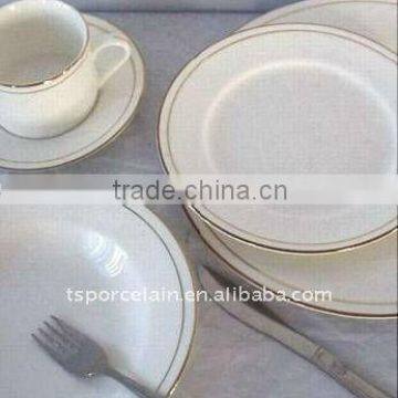 20pcs gold rim bone china dinner set