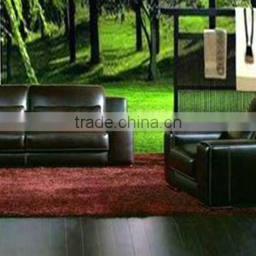 modern sofa 1+2+3 made in fisrt layer of yellow cattle black leather sectional sofa set high quality furnitures 9064-2