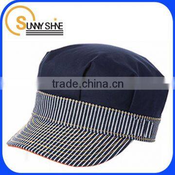 Sunny Shine flat topped short striped brim snapback cap hat