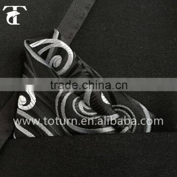 Embroidery polyester silk black gift packing handkerchief