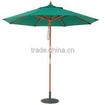 wooden green patio outdoor umbrella ,aluninum luxury umbrella