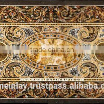 Pietra Dura Marble Inlay Coffee Table Top, Marble Inlay Table Top