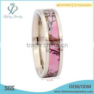 Cheap Pink Camo Titanium Wedding Band for Men photo-3