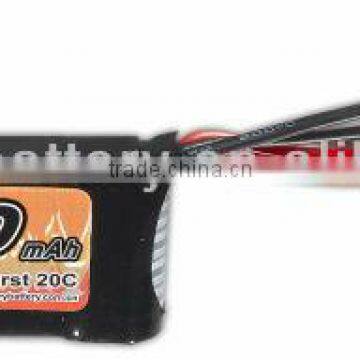 7.4V 900mAh10C LiPO battery for RC heli & boat