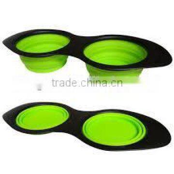 Combo Silicone Collapsing Pet Bowl water bowl raised bowl