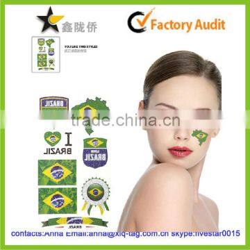 2014 Hot sale fashion custom face tattoo sticker