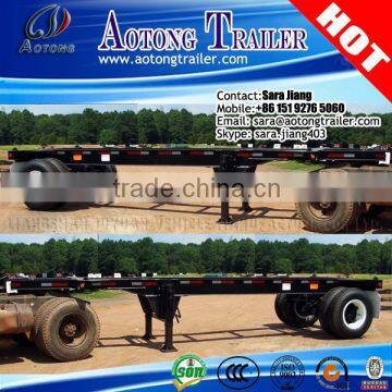 AOTONG 20ft/40ft single axle semi trailer 1 axle skeletal chassis/single axle skeleton semi trailer with high quality