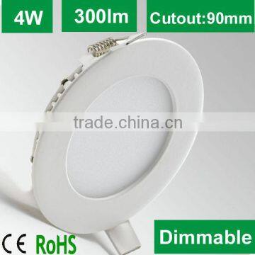 2014 new Dimmable hot 4W led panel round white silver finish