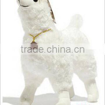 High quality stuffed lovely standing white pattern alpaca plush toys