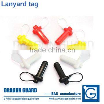 Plastic security tag with lanyard