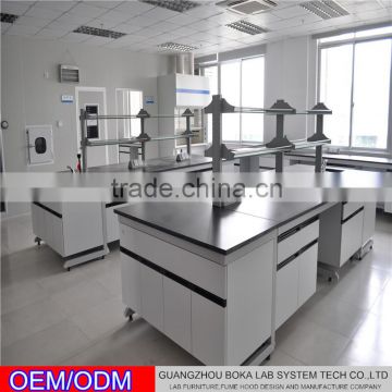 C frame steel wood wall bench for laboratory