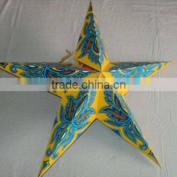 glitter printed paper star lanterns