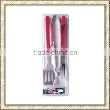 3pcs Steel steel bbq tool set on blister