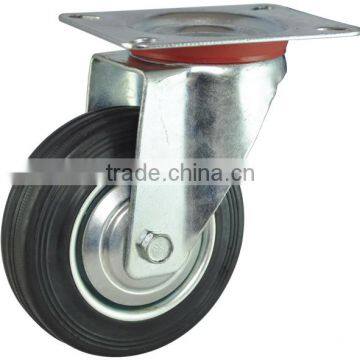 industrial black rubber caster