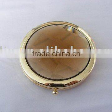 two side metal compact Mirrors with Crystal panel