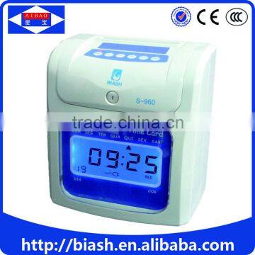 LCD display punch card elctronic time recorder attendance machine