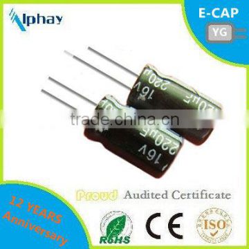 220uF 16v 6.3X11 20% aluminum electrolytic capacitor e-cap